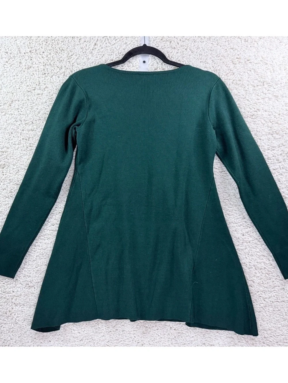 Women's Dark Green Long Sleeve Flared Top